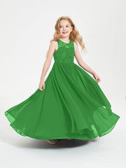 Abiti Damigella Junior Lunghi Top In Pizzo Trasparente Verde