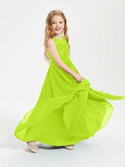 Abiti Damigella Junior Lunghi Top In Pizzo Trasparente Verde Lime