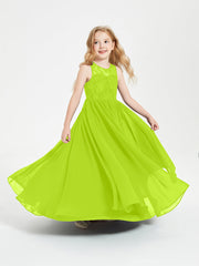 Abiti Damigella Junior Lunghi Top In Pizzo Trasparente Verde Lime