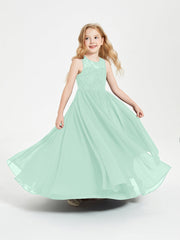 Abiti Damigella Junior Lunghi Top In Pizzo Trasparente Verde Menta