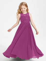 Abiti Damigella Junior Lunghi Top In Pizzo Trasparente Orchidea