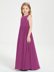 Abiti Damigella Junior Lunghi Top In Pizzo Trasparente Orchidea