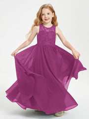 Abiti Damigella Junior Lunghi Top In Pizzo Trasparente Orchidea