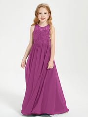 Abiti Damigella Junior Lunghi Top In Pizzo Trasparente Orchidea