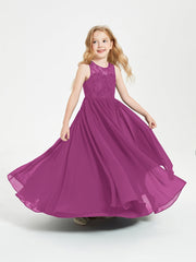 Abiti Damigella Junior Lunghi Top In Pizzo Trasparente Orchidea