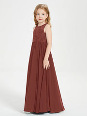 Abiti Damigella Junior Lunghi Top In Pizzo Trasparente Terracotta