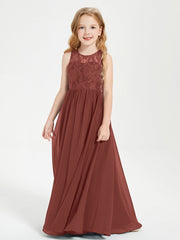 Abiti Damigella Junior Lunghi Top In Pizzo Trasparente Terracotta