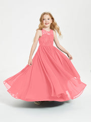 Abiti Damigella Junior Lunghi Top In Pizzo Trasparente Cocomero