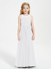Abiti Damigella Junior Lunghi Top In Pizzo Trasparente Bianco