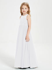 Abiti Damigella Junior Lunghi Top In Pizzo Trasparente Bianco