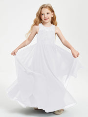 Abiti Damigella Junior Lunghi Top In Pizzo Trasparente Bianco