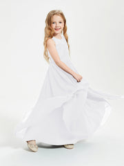 Abiti Damigella Junior Lunghi Top In Pizzo Trasparente Bianco