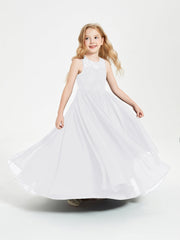 Abiti Damigella Junior Lunghi Top In Pizzo Trasparente Bianco