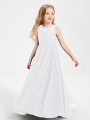 Abiti Damigella Junior Lunghi Top In Pizzo Trasparente Bianco