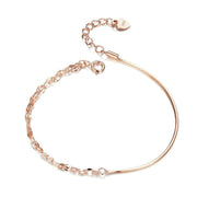 Semplice Oro Rosa Braccialetto A Catena Personalizzato Regalo