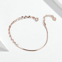 Semplice Oro Rosa Braccialetto A Catena Personalizzato Regalo