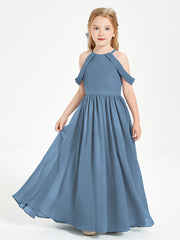 Abito Da Damigella Junior Sogno Con Spalle Scoperte Blu Ardesia
