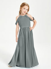 Abito Da Damigella Junior Sogno Con Spalle Scoperte Grigio Acciaio